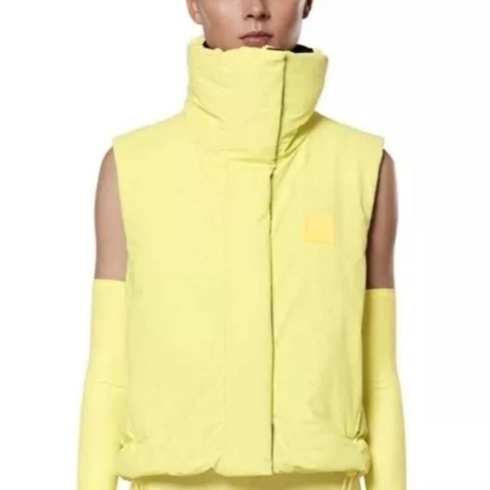 Rains Loop W Vest Puff Jacket Yellow Straw Water Resistant XS